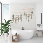Badkamer Decor Kunstmatige Eucalyptus Groen Opknoping Muur Decor Faux Eucalyptus Bladeren Opknoping Plant Met Houten Stok Met Rustieke Boerderij Voor Slaapkamer Kwekerij Boho Woond