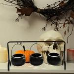 Hexeneimer-Ornament, Hexenglas, dekorativer Ornament-Süßigkeitseimer, Geschirreimer für Halloween, Schwarze Flamme