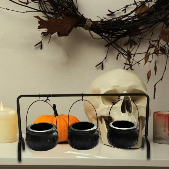 Hexeneimer-Ornament, Hexenglas, dekorativer Ornament-Süßigkeitseimer, Geschirreimer für Halloween, Schwarze Flamme