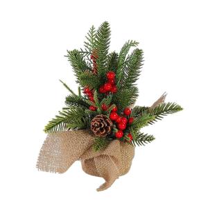 Mini-Weihnachtsbaum, 30,5 cm, künstlicher kleiner Weihnachtsbaum mit Jute-Basis, Tisch-Weihnachtsbaum, Kiefernbaum, für Innenbereich, Heimdekoration, Urlaubsdekoration (C)