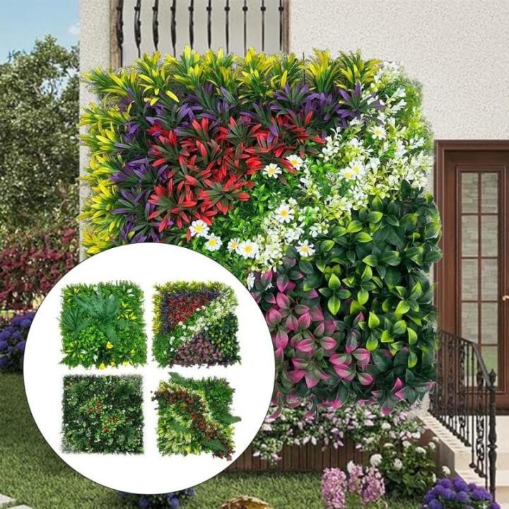 Dichte gebladerte ontwerp 50x50CM Kunstplant Wandpaneel voor het creëren van een privé-retraite (A)