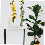 4 Stück Simulation Zitronenrattan Gefälschte Pflanzendekor Künstlicher Zitronenzweig Gefälschte Blattgirlande Frühlingsfruchtgirlande Gelbe Zitronengirlande Szene Plastik Yell