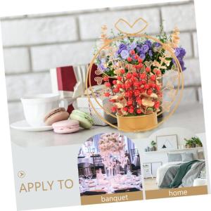künstlicher Blumenkorb künstliche rote Beeren Hochzeitsornament Wohndekoration Verlobungsornament künstliche blüten büro Dekoration Neujahrsgeschenk Desktop-Dekor Eisen