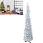 Weihnachtsbaum, PVC-Stern-Glitzer, Festliche, Faltbare Weihnachtsbaum-Figur, Dekoration für Zuhause, Hotel (Silver)