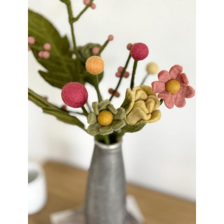 - Vilten bloemen boeket bloemen van vilt - boeket - Fair Trade - handgemaakt (pastel met peper)