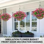 Hängende Blumenpflanze im Korb für Frühlingshochzeitsveranda-Gartenhöfe
