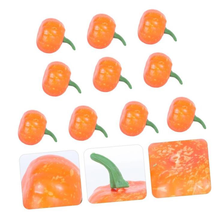 5 Sätze Künstlicher Kürbis Thanksgiving-kürbis-Dekoration Simulations-kürbis-Requisite Mini-kürbis-Ornamente Skulptur Dekor Kürbiskernstück Ernten Yellow Plastik 10 Stück 