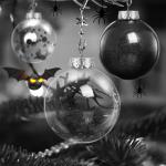 , zwart, 24 stuks, kerstboomversiering, kerstdecoratie voor Kerstmis, feest, 6 cm