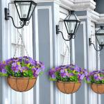 Künstliche Hängeblumen im Korb, Simulationsblumen-Hängekorb für Terrasse, Rasen, Gartendekoration, für die Dekoration Von Außen- und Innenräumen – Blau