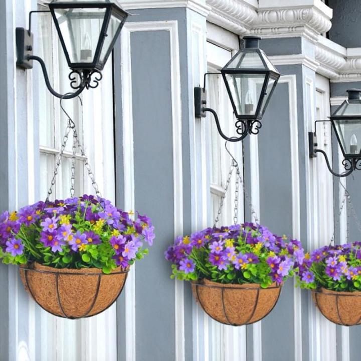 Künstliche Hängeblumen im Korb, Simulationsblumen-Hängekorb für Terrasse, Rasen, Gartendekoration, für die Dekoration Von Außen- und Innenräumen – Blau
