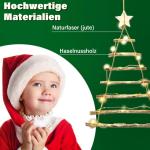 Houten ladder, dennenboom, houten boom, kerstdecoratie met kleine ledlichtjes, adventskalender, ophanging, verlichte houten ladder, kerstboom voor woondecoratie