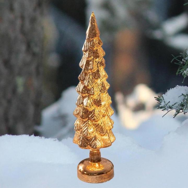 Beleuchteter Tisch-Weihnachtsbaum, Weihnachtsschmuck, Nachtlicht, Nachtlampe für Kaminsims, Schlafzimmer, Fenster, Regal, Wohnzimmer, L Gold