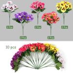 10 bundels kunstbloemen zoals echt balkon, kunstbloemen, buiten, uv-bestendig, weerbestendig, kunstbalkonplanten, balkonbloemen voor huis, vensterbank, decoratie (gemengde kleur/ro