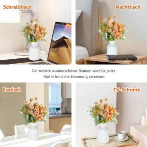 , hortensia, rozen, eucalyptus, paardenbloem met stelen als echte grote bundel, kunstboeket, nepbloemen voor doe-het-zelf bruiloftsboeket, feest, thuis, tafeldecoratie