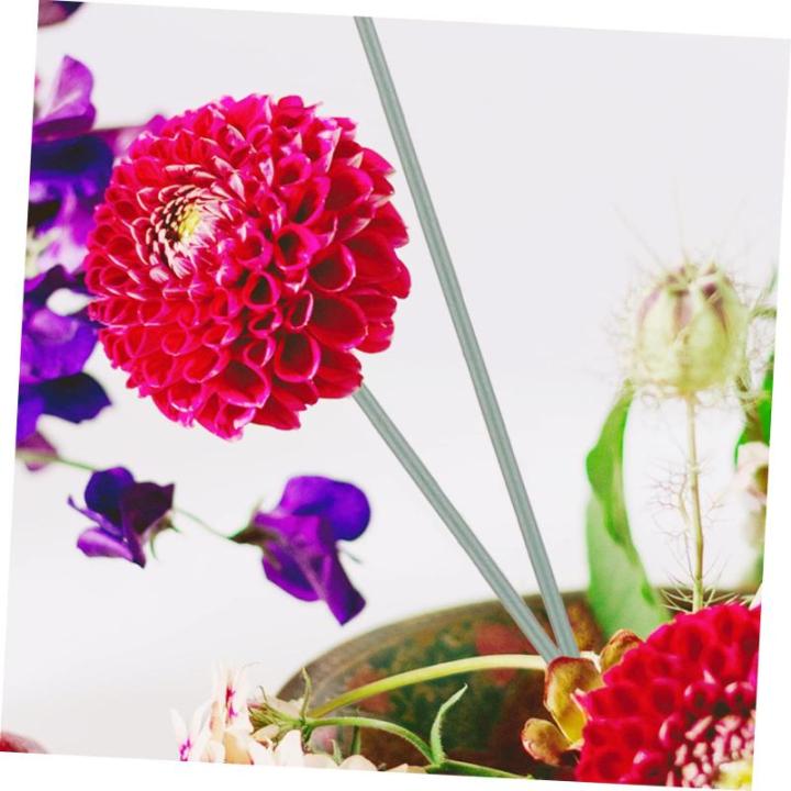 3 Sätze Blütenstiel Kunstblumen Gesteck Stielkasserolle Blumenversorgung Künstliche Blumenstange Blumenstab Für Party Gefälschte Blumenunterstützung Eisendraht Green 11 Stüc