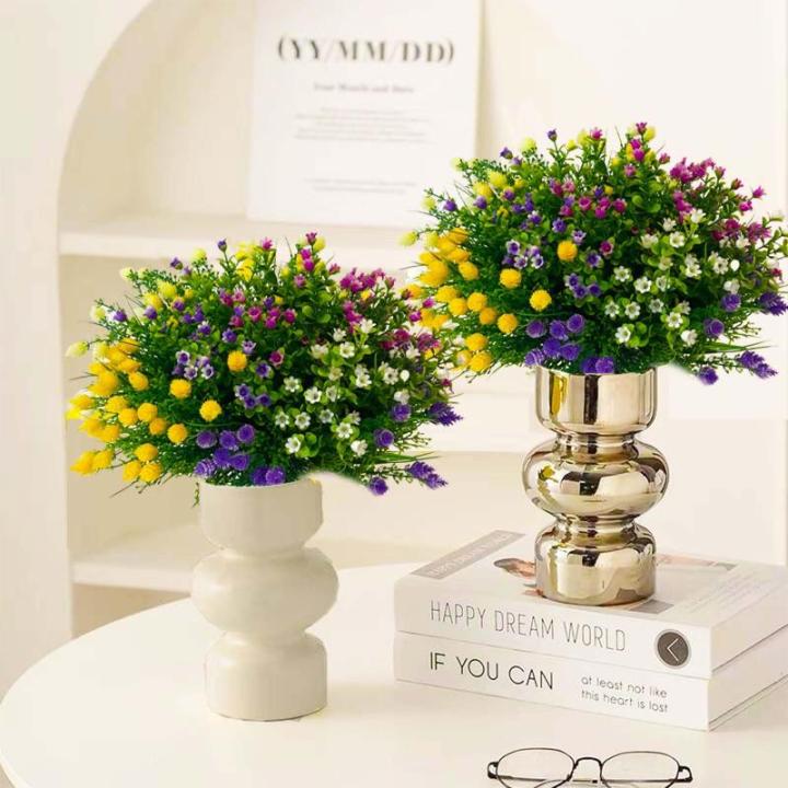 12 bundels voor buiten, uv-bestendige voor buiten, , balkonplanten, weerbestendig, duurzame plastic bloemen, net echt voor buiten, balkon, tuin