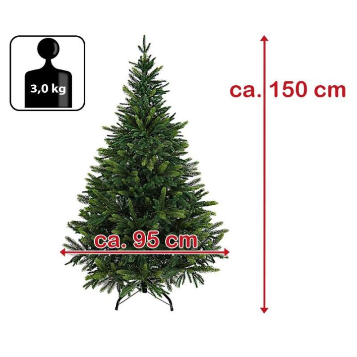 Kerstboom Luxe 150 cm medium groen/douglas Kunstkerstboom PE/PVC Mix Kunstmatige Dennenboom