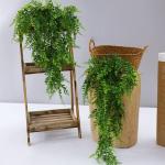 2 STKS Kunstmatige Hangplanten Varen, Plastic Groene Nep Muur Hangende Varens Planten, Kunstgroen Plant Groen Wijnstokken voor Tuin Bruiloft Decoratie