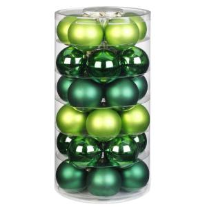 Inge Glazen | Mooie van glas | 30 kegels in blik | kerstboomversiering kerstboomversiering kerstboomballen (groen donkergroen glans/mat)
