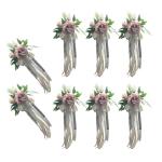 6 Stück Hochzeitszeremonie Ornamente Raffinierte Stuhlverzierungen Mit Künstlichen Blumen Kirchenbänken Blumen