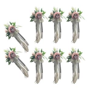 6 Stück Hochzeitszeremonie Ornamente Raffinierte Stuhlverzierungen Mit Künstlichen Blumen Kirchenbänken Blumen