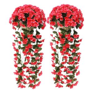 2 stuks kunstmatige blauweregen bloemen kunstmatige hangende mand plant wijnstok nep zijde hangende bloem voor tuin muur hek bruiloft balkon outdoor indoor huis deur decoratie