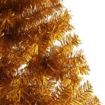 Kunstkerstboom met standaard, 210 cm hoog, kerstdecoratie, kunstboom, hoge kunstmatige dennenboom, PET en staal, goud