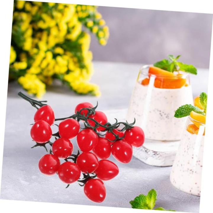 16 STK Simulierte Kirschtomaten Obst-Requisite Mini-Cherry-Tomaten Simulation Kirschtomaten Künstliche Kirschtomaten Kirschtomatenmodell Hausbedarf Lebensechte Tomaten PVC Rot