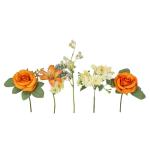 Kunstblumen-Strauß Rosen Lilien Hortensie 35cm 2er Set Blumensträuße Seidenblume Dekoblume Bouquet Hochzeit Blume Mittelstück Tischdeko unecht Grableger Grabschmuck Aufleger Gr