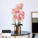 Kunstblumen Künstliche Orchideen-Dekoration – künstliche Topf-Mittelstücke, Elegante Orchideen-Blumen, Garten, Balkon, Hausdekoration für jeden Anlass