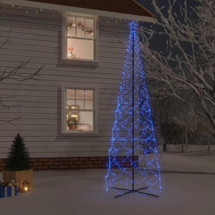 LED kerstboom kerstboom lichtboom kerstdecoratie verlichting buiten verlicht lichtketting outdoor kegelvorm blauw 1400 LEDs 160x500 cm