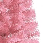 Kunstkerstboom, halve kerstboom met standaard, 240 cm hoog, kerstdecoratie, kunstboom, hoge kunstboom, kerstboom, kerstboom, PVC en staal, roze