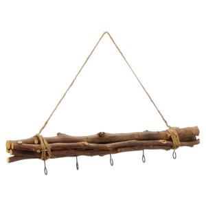 Decoratieve takken, 50 cm, houten raamhanger met 5 , hangtakken, shabby deco, landhuisdecoratie