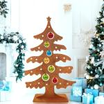 Edelroestdecoratie, massieve bodemplaat, handgemaakte kwaliteit, Duitsland, hoogte 100 cm, kerstboom, metaal, roest-dennenboom, kerstdecoratie roestlook, metalen kerstboom, groot