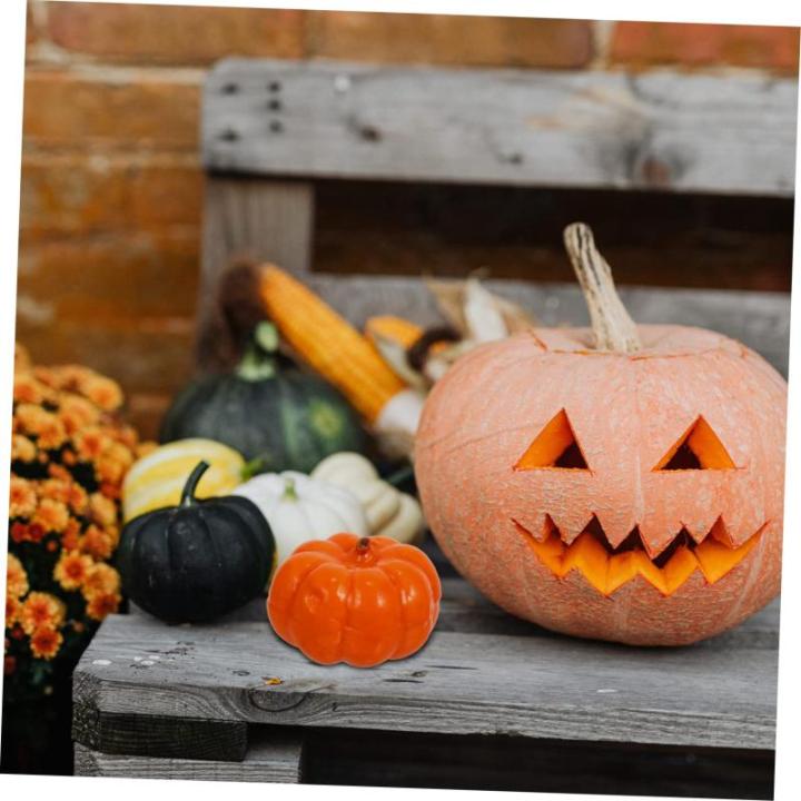 300 stuks pompoen decoratie Halloween decoratie-accessoires Halloween pompoen decoratie desktop pompoen decoratie kleine realistische pompoen kunsthandwerk kleine pompoen PU-lijm