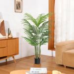 Kunstpflanze Palmen 120cm Künstliche Areca Palme Mit 12 Blätter Außenbereich Kunstpflanzen Groß Plastikpalme Dekopflanzen Mit Topf Topf Innen Deko Für Balkon Wohnzimmer Schlaf