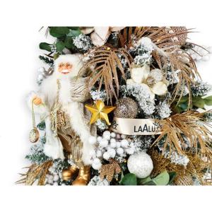 Dekorierter künstlicher Weihnachtsbaum mit 106 Ornamenten Champagne 180 cm Baum mit Ständer und Weihnachtsschmuck