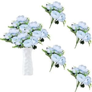 Kunstblumenstrauss Künstlicher Pfingstrosenstrauß Pfingstrosen Kunstblumen mit Knospen für Hochzeit Zuhause Party Büro Tischdekoration DIY Blumenarrangements 0807