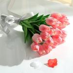 10 stuks PU Real Touch Latex Kunstmatige tulpen neptulpen bloemen boeketten bloemenarrangement voor huis kamer bruiloftsboeket middenstuk, roze