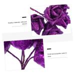50 Stück Rosenkopf Artificial sztuczne kwiaty Simulationsblume Blumen künstlich künstliche Blumen heimische Blumen schmücken Blumendekoration für zu Hause Sport Violett