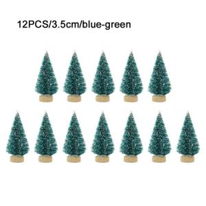 12 Stück Weihnachtsbaum Klein, Weihnachtsbaum Deko Künstlich Klein Bereifte Zeder, Winterschmuck, Tisch Modell Bäume, Kleine Sisalbäume Für Weiße Weihnachts Dekoration