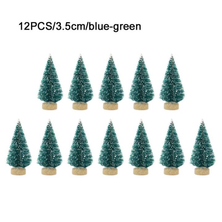 12 Stück Weihnachtsbaum Klein, Weihnachtsbaum Deko Künstlich Klein Bereifte Zeder, Winterschmuck, Tisch Modell Bäume, Kleine Sisalbäume Für Weiße Weihnachts Dekoration
