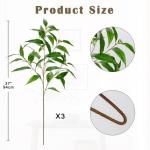 3er-set Eukalyptus Künstlich Kunstpflanze Kunstzweig künstliche Grünzweige, Weiche Weiße Beeren und üppige Blätter, 94 cm künstliche Eukalyptus-Sprays für Vasen, Körbe, Ho