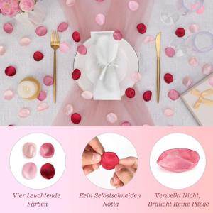 300 stuks zijden rozenblaadjes, 4 kleuren, roze, kunstbloemblaadjes, bruiloft, rozenblaadjes, huwelijksaanzoek, romantische decoratie voor bruiloft, Valentijnsdag, bruidsdouche