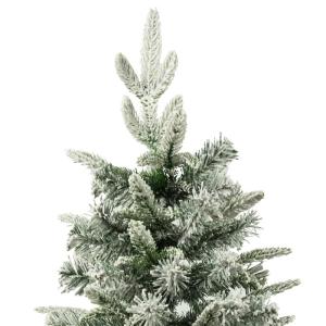 Kunstkerstboom voor montage extra dennenboom gevuld met dubbele gecombineerde bladeren 150-210cm Abies C/metalen standaard (Besneeuwde Kudde, 150cm 481Tips)
