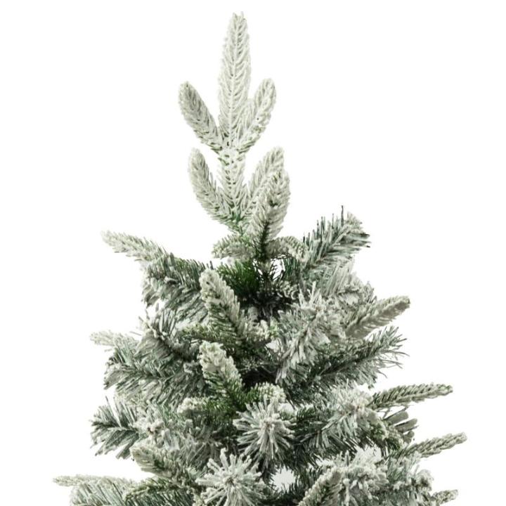 Kunstkerstboom voor montage extra dennenboom gevuld met dubbele gecombineerde bladeren 150-210cm Abies C/metalen standaard (Besneeuwde Kudde, 150cm 481Tips)