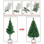 Kunstkerstboom, 124 cm met 208 takken, opvouwbare metalen standaard, kerstdecoratie, groen