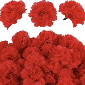 Blumengirlande Rot Kunstblumen Kirschblüten Girlande 10 PC Rote 6cm Nelke DIY Girlande Hochzeit Urlaub Dekoration Urlaub Girlande Zubehör Party Dekoration Blumen Balkonpflanze (R