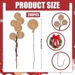 200 Stück Weihnachten Künstliche Holly Beeren Mini Weihnachten Gefrostete Beere Künstliche Früchte für Weihnachtsbaumschmuck Basteln Geschenken Weihnachtskranz Dekoration Heim