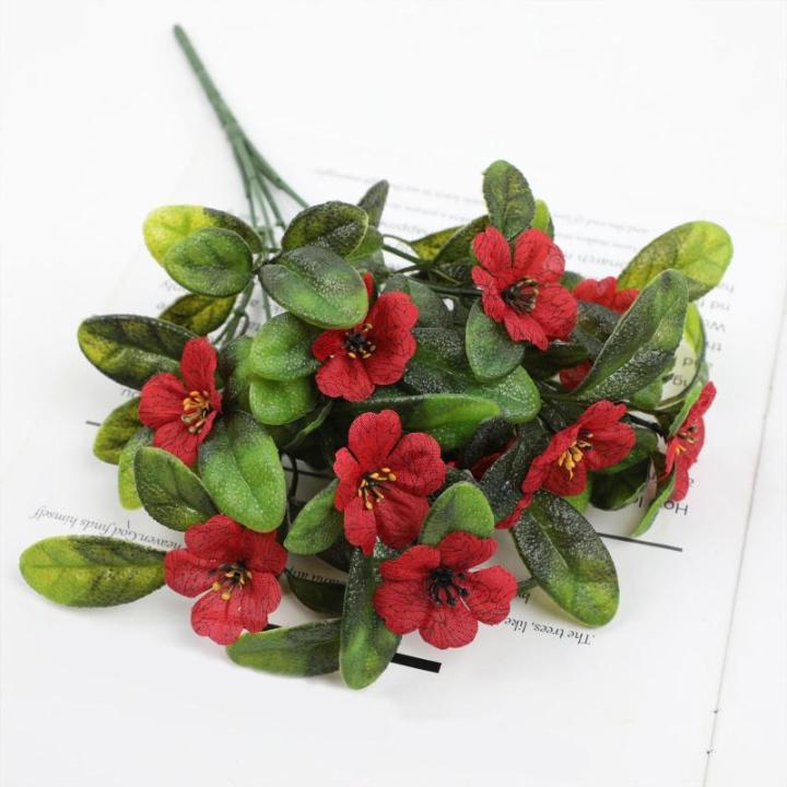 Blumenstrauss Künstlich Rot UV Beständige Blumen Künstliche Kunstblume für Zuhause Hochzeit Garten Balkon Tischdekoration 30 Bündel Rot 1513